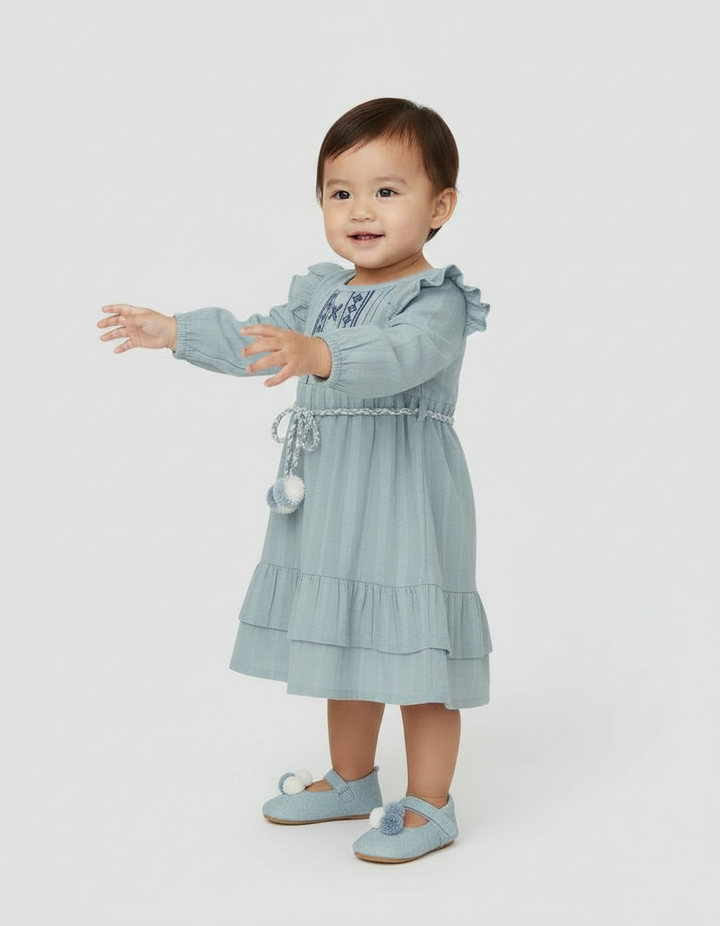 Little M Highlight Tassel Midi Dress Anak Perempuan