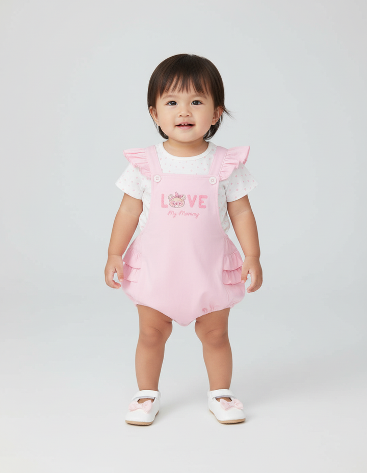 Little M Love Bear Overall Bayi