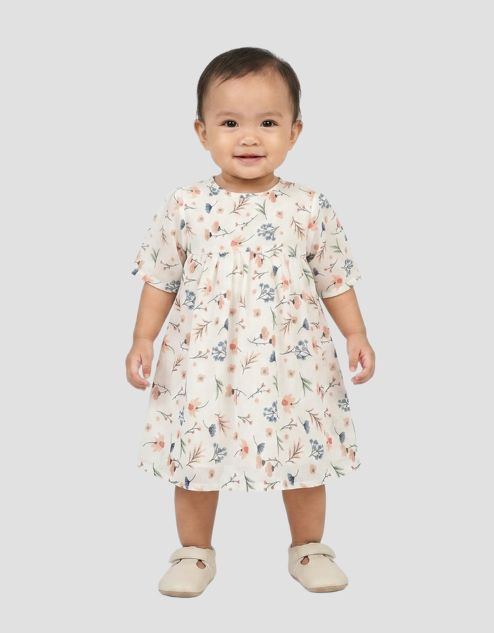 MxM Nevada Motif Floral Midi Dress Anak Perempuan