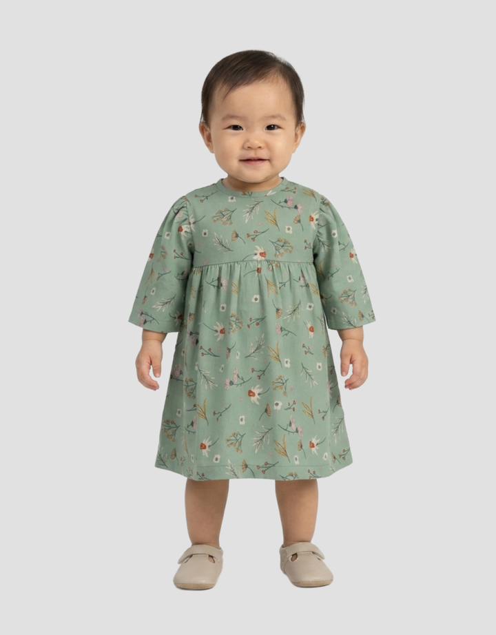 MxM Nevada Motif Floral Midi Dress Lengan Pendek Anak Perempuan