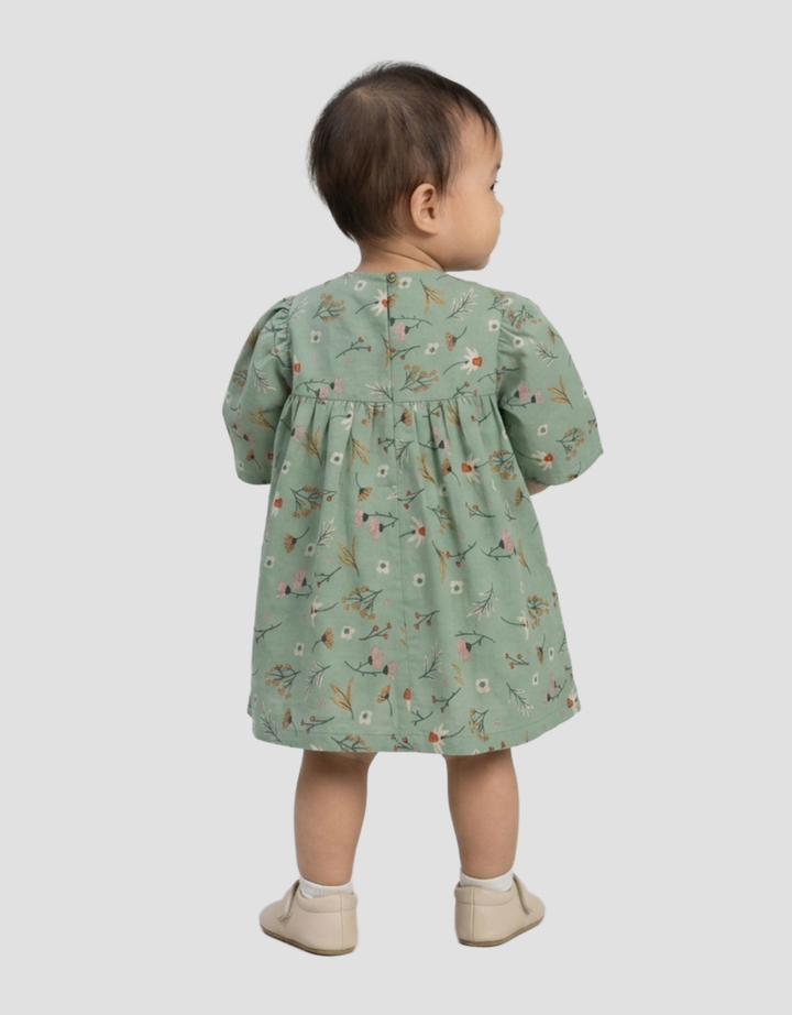 MxM Nevada Motif Floral Midi Dress Lengan Pendek Anak Perempuan