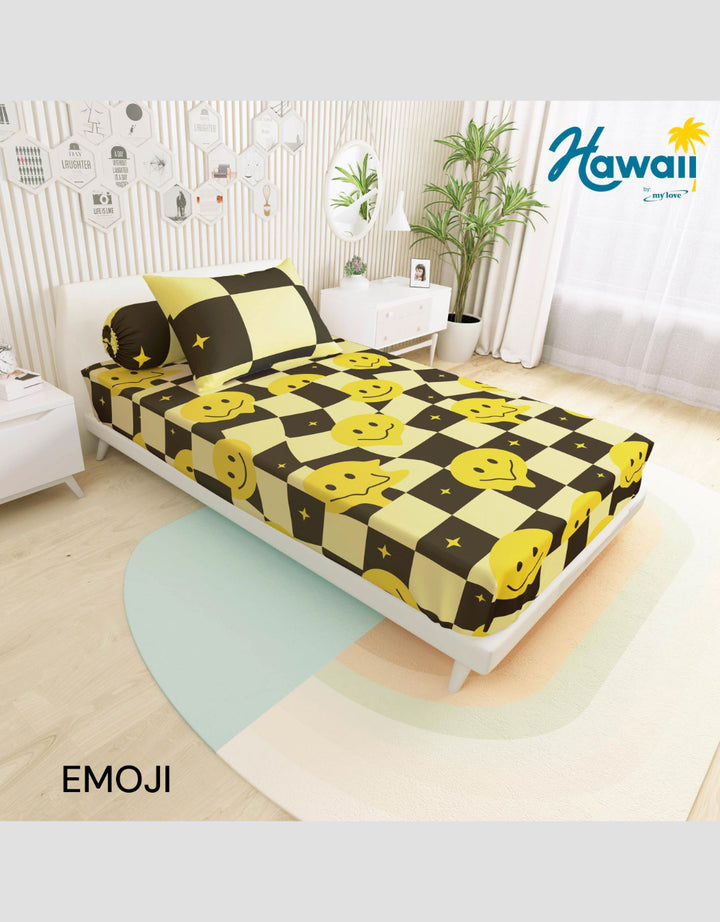Mxm Hawaii Fitted Sheet Sprei Single 95 Gsm - 120X200X20