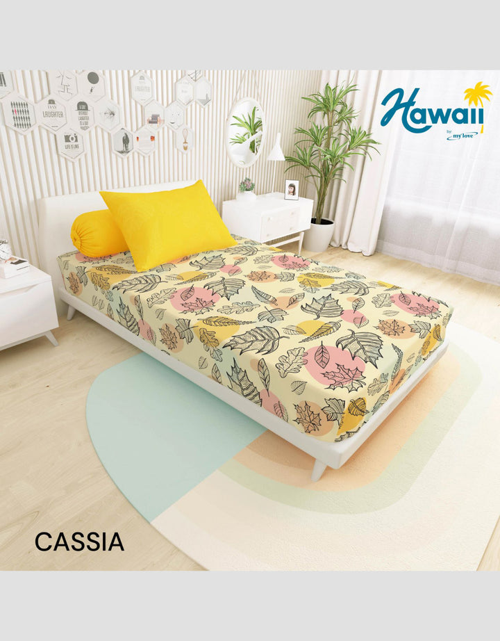 Mxm Hawaii Fitted Sheet Sprei Single 95 Gsm - 120X200X20
