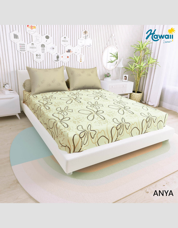 Mxm Hawaii Fitted Sheet Sprei King Hawaii 95 Gsm - 180X200X20