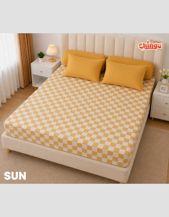 Mxm California Chingu Fitted Sheet Sprei King 105 Gsm - 180X200X20