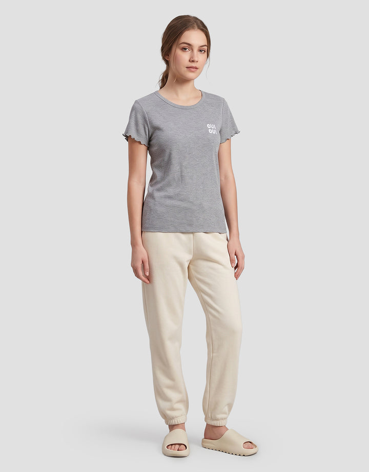 She'sense Oui Broderie Kaos Wanita