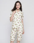 Nevada Short Sleeve Pyjama Capri Polka Flower