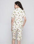 Nevada Short Sleeve Pyjama Capri Polka Flower