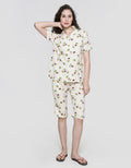 Nevada Short Sleeve Pyjama Capri Polka Flower
