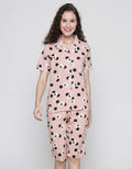 Nevada Short Sleeve Pyjama Capri Polka Flower
