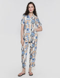 Nevada Short Sleeve Pyjama Pants Block Line