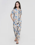 Nevada Short Sleeve Pyjama Pants Block Line