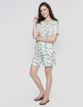 Nevada Short Sleeve Pyjama Shorts Dots Flower