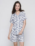 Nevada Short Sleeve Pyjama Shorts Dots Flower