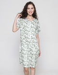 Nevada Short Sleeve Midi Dress Dots Flower