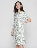 Nevada Short Sleeve Midi Dress Dots Flower