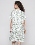 Nevada Short Sleeve Midi Dress Dots Flower