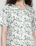 Nevada Short Sleeve Midi Dress Dots Flower