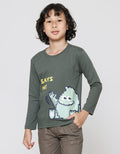 Little M Monster Pixel Kaos Lengan Panjang Anak Laki-Laki