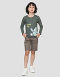 Little M Monster Pixel Kaos Lengan Panjang Anak Laki-Laki
