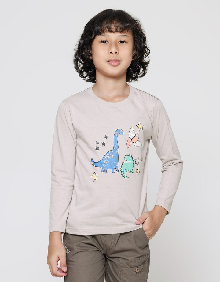 Little M Print Dino Long Sleeve T-Shirt for Boys