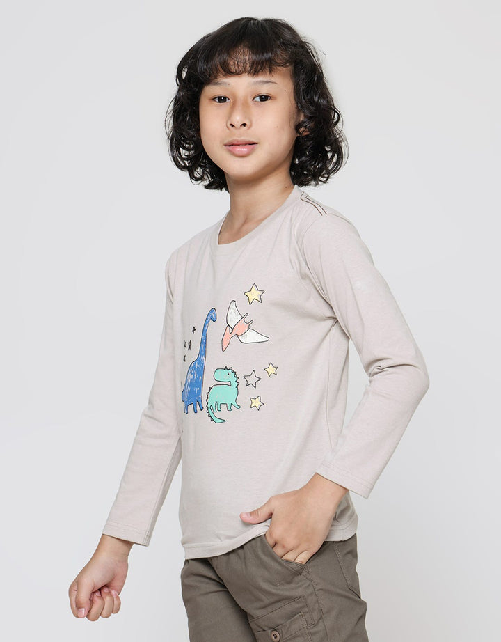 Little M Print Dino Long Sleeve T-Shirt for Boys