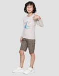 Little M Print Dino Long Sleeve T-Shirt for Boys