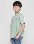 Little M Seasonal Solid Linen Slub Kemeja Koko Anak Laki-Laki