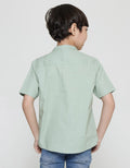 Little M Seasonal Solid Linen Slub Kemeja Koko Anak Laki-Laki