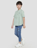 Little M Seasonal Solid Linen Slub Kemeja Koko Anak Laki-Laki