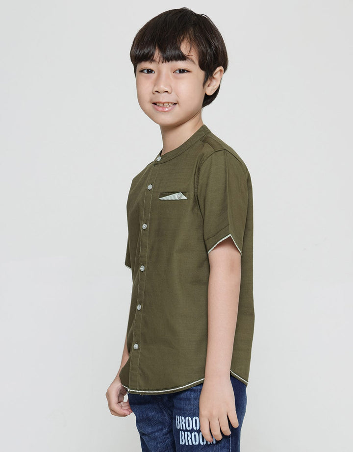 Little M Boys Seasonal Linen Slub Short Sleeve Koko Shirt