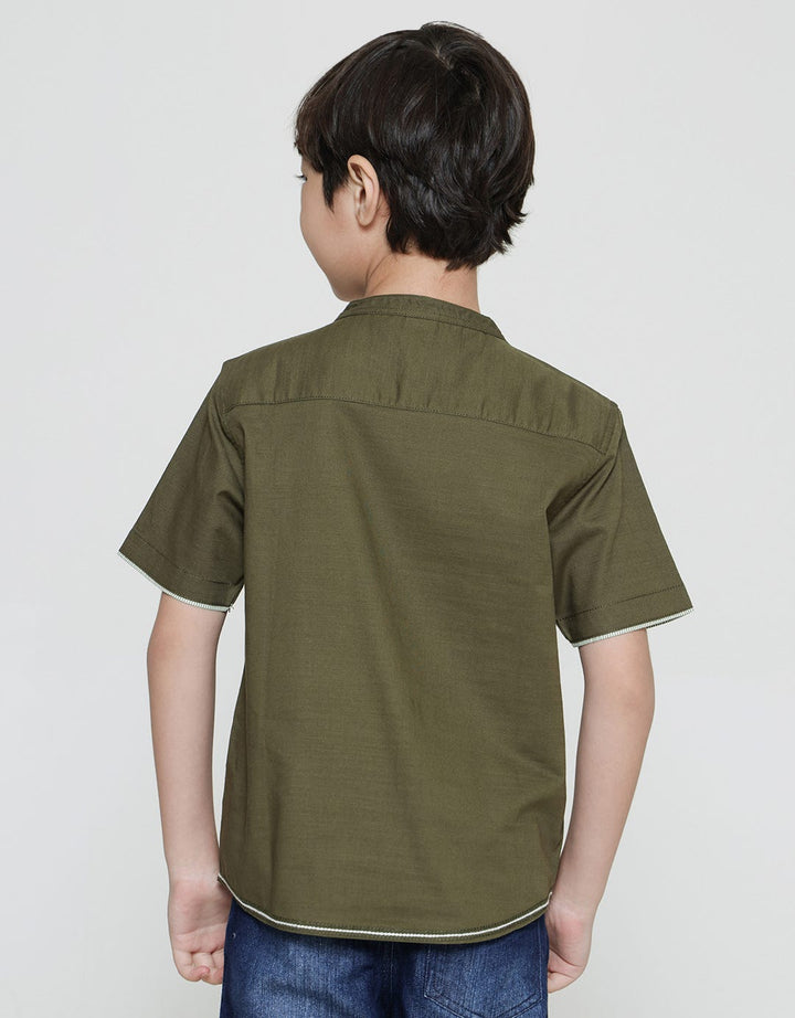 Little M Boys Seasonal Linen Slub Short Sleeve Koko Shirt