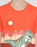 Little M Boys Short Sleeve T-Shirt Dino Print Application