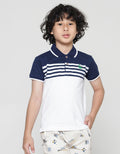 Little M Lacoste Stripe Dada Kaos Polo Anak Laki-Laki