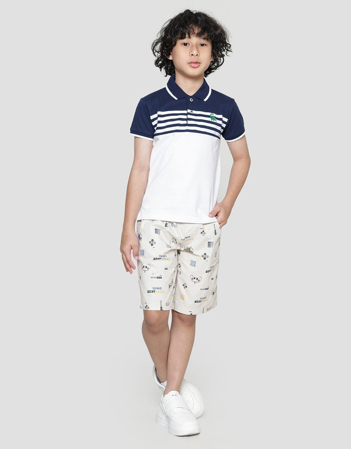 Little M Lacoste Stripe Dada Kaos Polo Anak Laki-Laki