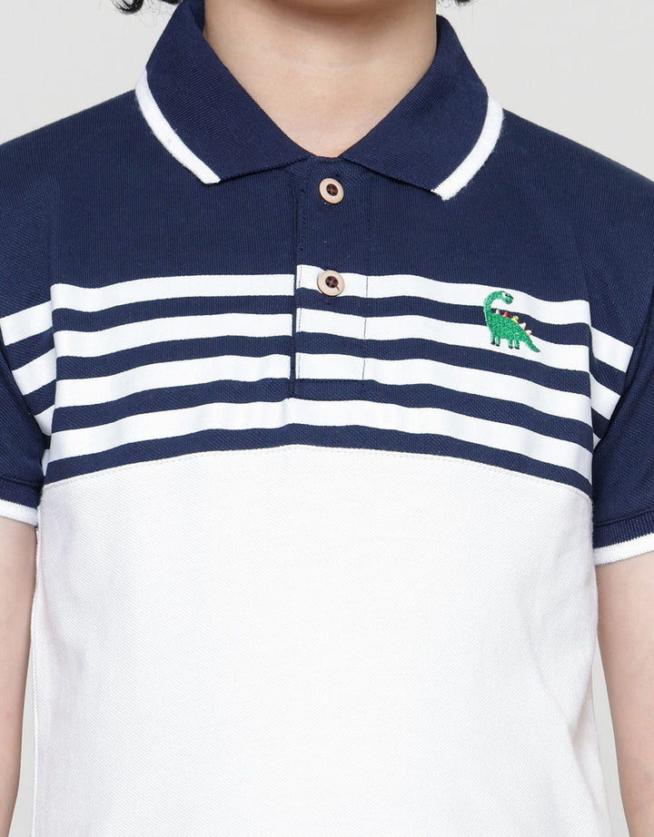 Little M Lacoste Stripe Dada Kaos Polo Anak Laki-Laki