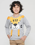 Little M Boys Terry Raglan Tiger Peak A Boo Sweater