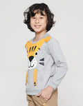 Little M Boys Terry Raglan Tiger Peak A Boo Sweater