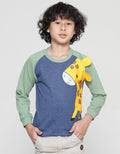 Little M Sweater Terry Raglan Giraffe Anak Laki-laki