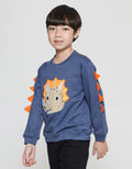 Little M Terry Dino Aplikasi Sweater Anak Laki-Laki