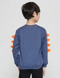 Little M Terry Dino Aplikasi Sweater Anak Laki-Laki