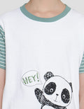 Little M Hey Panda Tangan Stripe Kaos Lengan Pendek Anak Laki-Laki