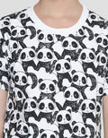 Little M Print Panda Kaos Lengan Pendek Anak Laki-Laki