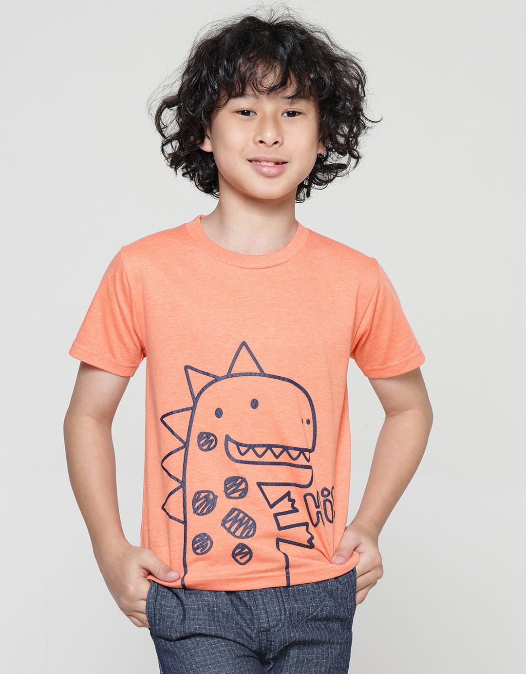 Little M Dino Kaos Lengan Pendek Anak Laki-Laki