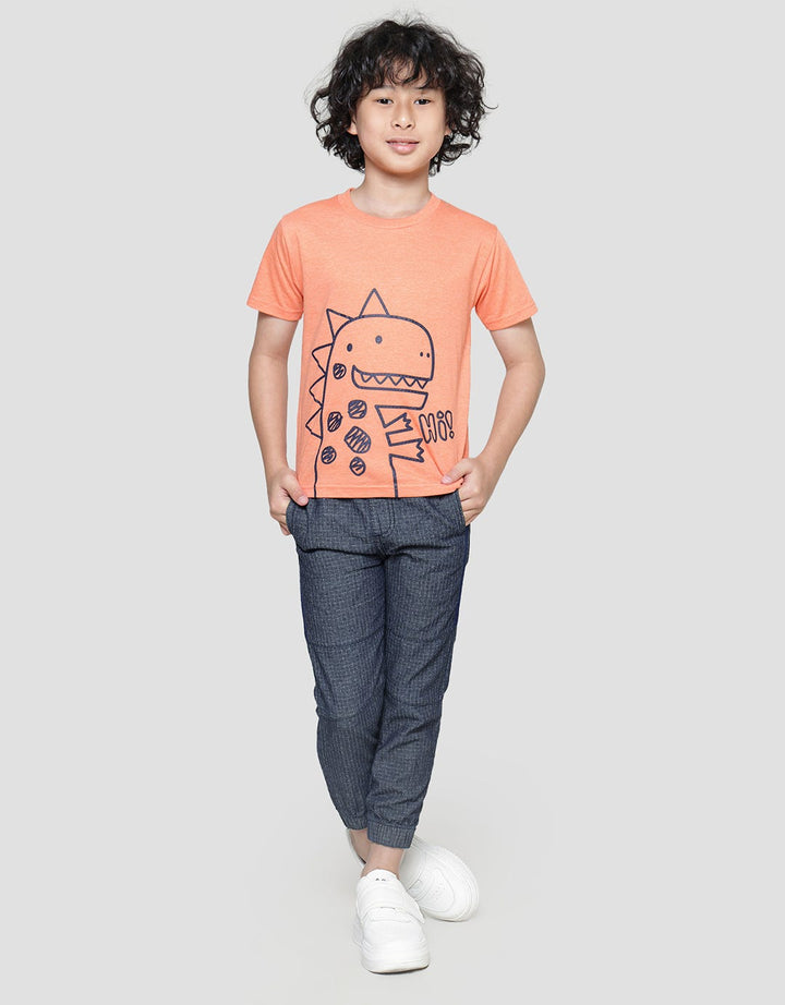 Little M Dino Kaos Lengan Pendek Anak Laki-Laki