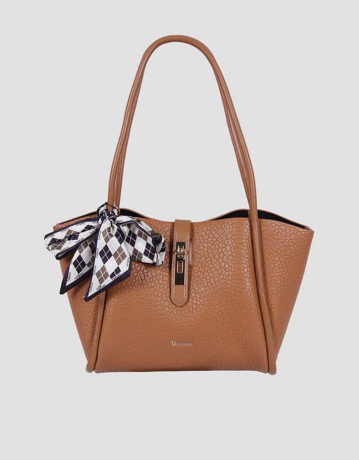 Bellezza Textured Ribbon Shoulder Bag Wanita