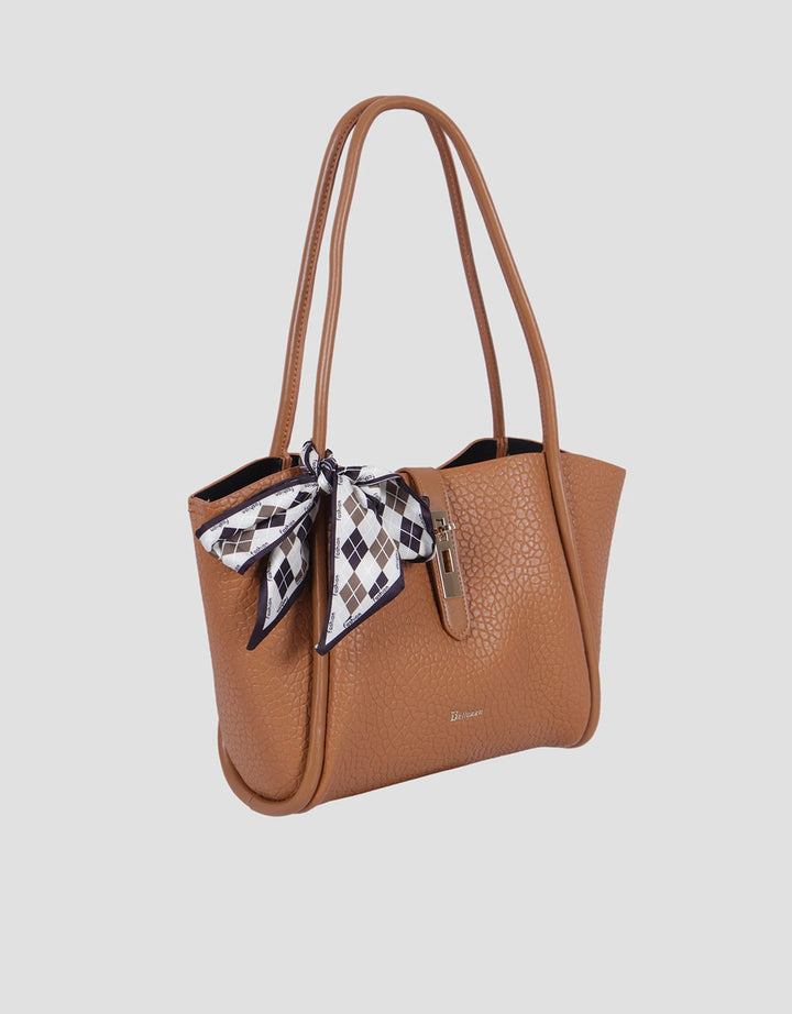 Bellezza Textured Ribbon Shoulder Bag Wanita