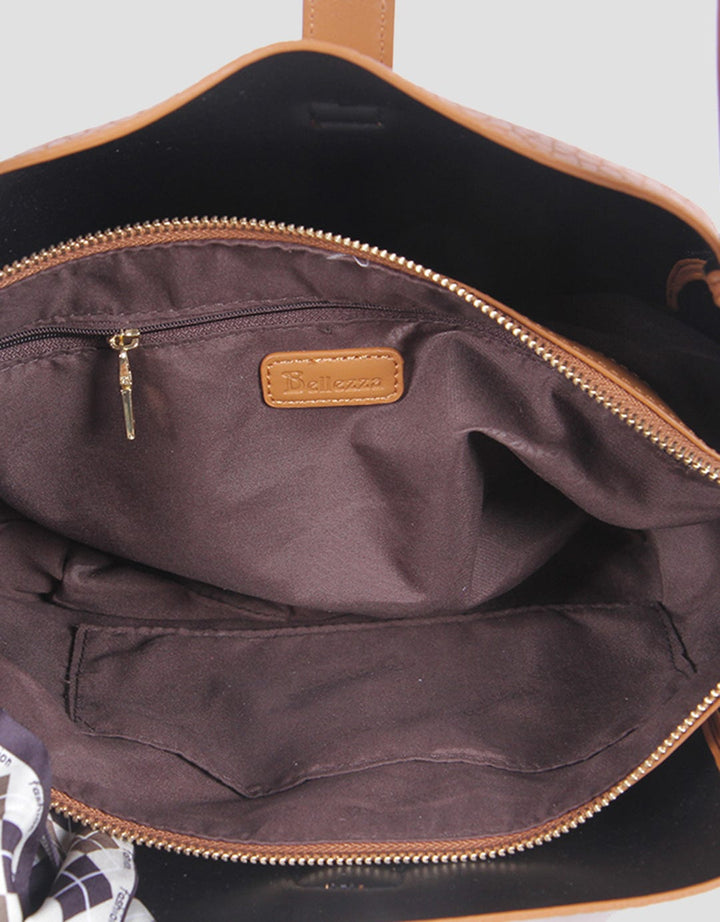 Bellezza Textured Ribbon Shoulder Bag Wanita