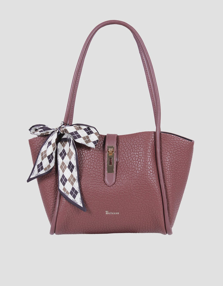 Bellezza Textured Ribbon Shoulder Bag Wanita