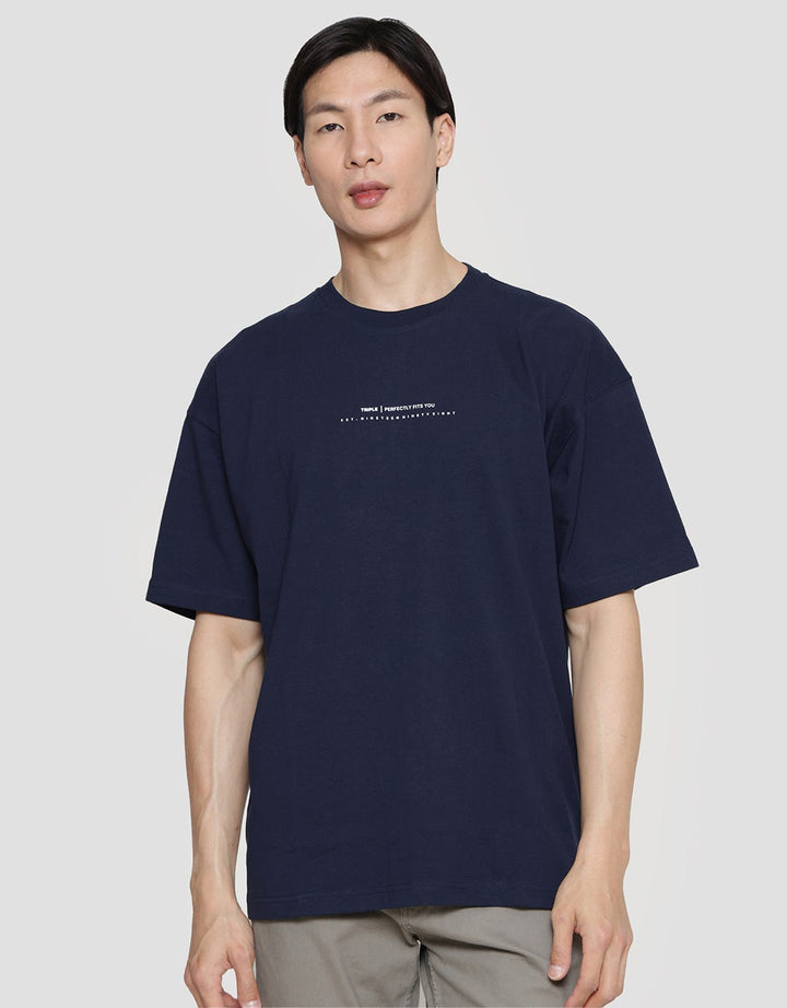 Triple Mini Wording Kaos Oversize Pria